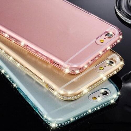 Candy Color Transparent Soft Bling Diamond Case For iphone X XS TPU Clear Cover