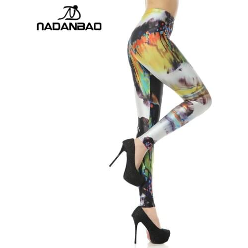 NADANBAO Women Fashion Graffiti Fitness Leggin Fashion Workout