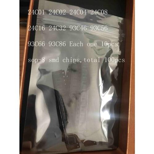 10values*10pcs=100pcs 24C01 24C02 24C04 24C08 24C16 24C32 93C46 93C56 93C66 93C86 SOP sop8 IC SOP-8 EEPROM KIT