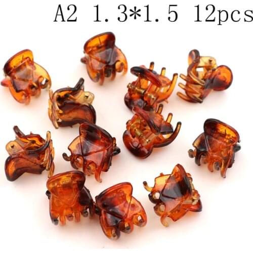 12pcs Hair Claw Clips for Women Girls Accessories Black Brown Transparent Plastic Mini Claws Hairclip Clamp Gifts