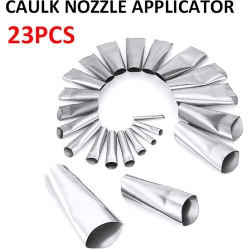 23pcs Caulking Finisher Silicone Sealant Nozzle Glues Stainless Steel Sealant Finishing Tool Kits Accessories