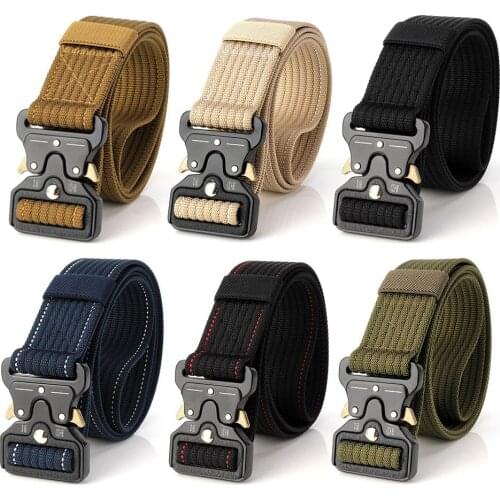 3.8cm Mens Canva Belt Male Outdoor Army Green Belt Nylon Training Military Tactical Belts High Quality cinturon tactico