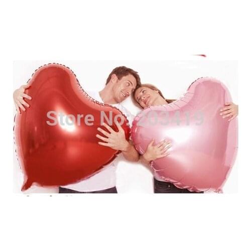 36 inch 75cm colorful heart shiny foil mylar helium Balloons for Birthday Wedding Party Decoration 6 color option whcn