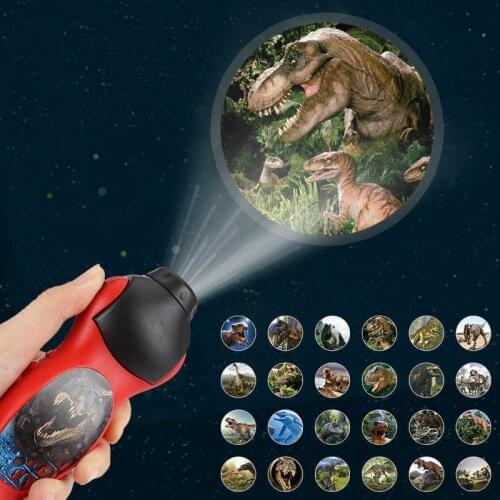 Dinosaur Shark Projector Toy Flashlight Sleeping History Early Education Model Torch Flashlight Night Study Learning Fun Toys
