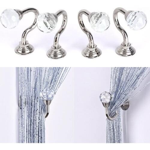 DIY Hook Wall Hook Curtain Accessories Back Hooks Classic Crystal hook Wall Tie Small Hook Wall Hook Silver Color Large Diamond