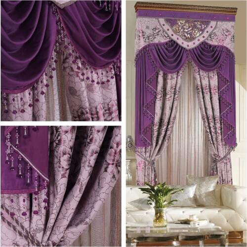 Purple extreme quality the blind Fashion classical quality dodechedron shade cloth flower curtain customize Blinds the tulle