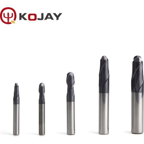 R1.0-R8.0mm 2 flute solid carbid long shank ball nose End Mill router bit milling cutter CNC tools