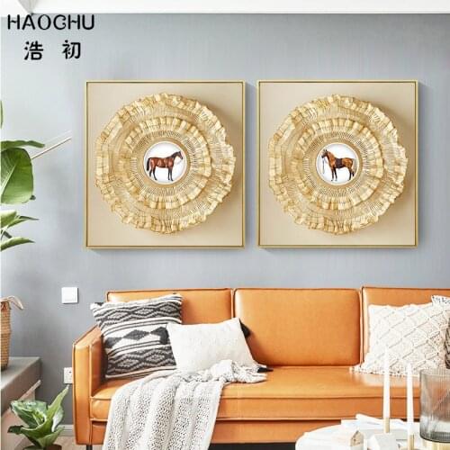 HAOCHU European Retro Horse Lace Art Print Poster Canvas Painting For Study Wall Stickers Home Wall Decoration Pictures Unframed