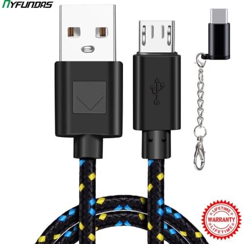 2in1 1m 2m 3m Micro USB Type C Cable Adapter For Xiaomi Redmi Note 8 Pro Huawei Oneplus One Plus 7 7T Samsung Galaxy TypeC USBC
