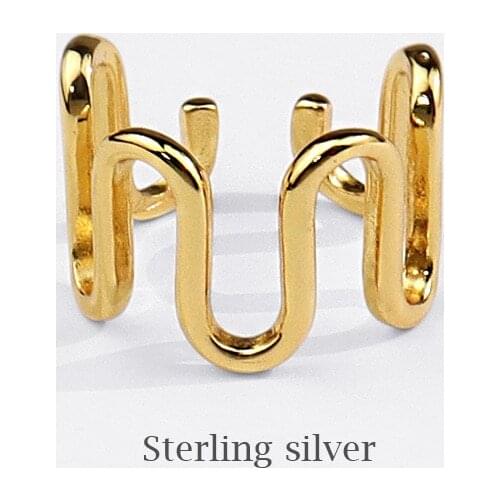 925 Sterling Silver Rings for Women Fashion Creative Hollow Irregular Geometric Party Punk Cool Finger Rings Jewelry Gifts