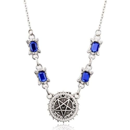 Super Natural Black Butler Pentagram Necklace for Women Pendant Choker Jewellery Necklaces for Teen Girls