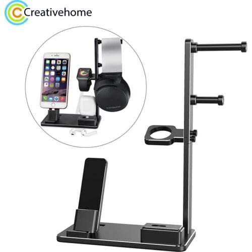 6 in 1 for iphone Aluminum Alloy Charging Dock Stand Holder Station for Apple Watch Series, AirPods, for iPad and headphones