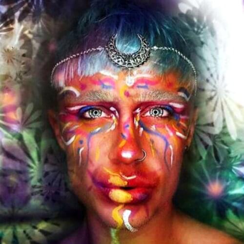 Bohemian Womens Crystal Moon Head Chain Hollow Crescent Forehead Chain Headband Prom Festival Party Hair Jewelry for girls