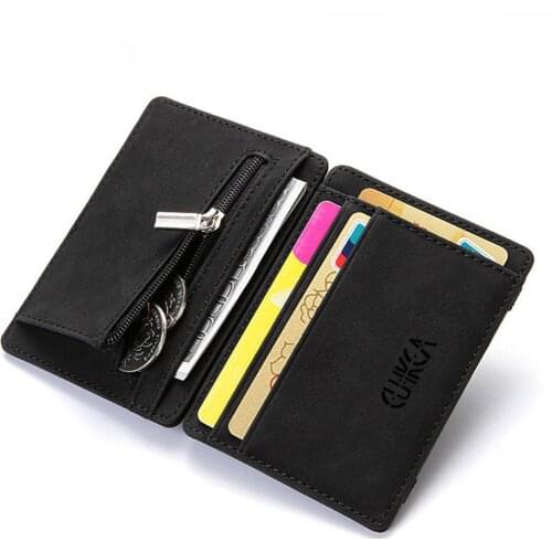 New Upgrade Business Wallet Men Women Ultra Thin Mini PU Leather Pruse Magic Wallets Coin Purse Small Credit Card Holder Wallets