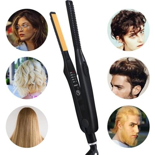 2 in1 Hair Curler and Straightener Hair Straightener and Curling Iron Tourmaline Ceramic Twisted Flat Iron With LCD