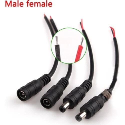 10-20pc Outer diameter 5.5mm inside diameter 2.1mm Plug DC 12V Male or Female Cable Wire Connector For 3528 5050 LED Strip Light