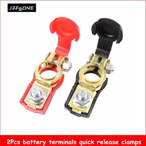 2Pcs/set Auto Car Battery Terminal Connector 12V Quick Release Battery Terminals Clamps Car Accessories
