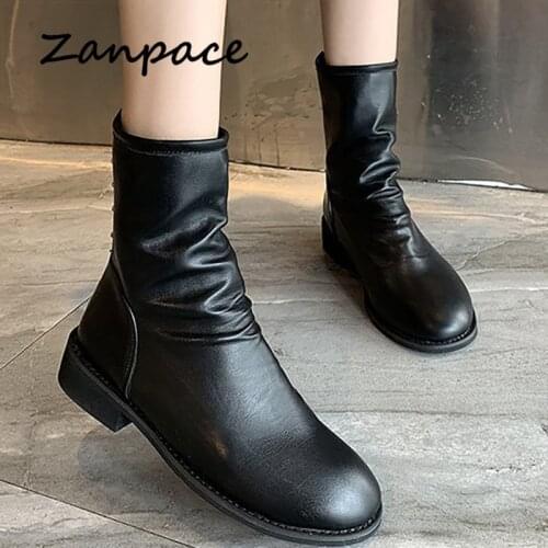 2019 Winter Short Women Boots Fashion High Heels Leather Ankle Boots Keep Warm Fur Shoes Back Zipper Women Knight Boots