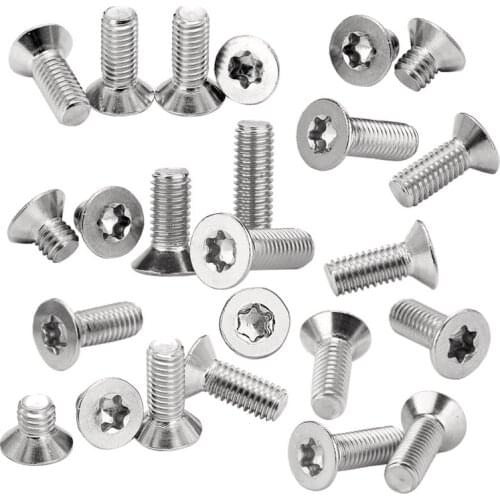 50Pcs Torx Wood Screws M2 M2.5 M3 M4 3-30mm Stainless Steel 304 Hex Countersunk Screw Flat Head Screw Bolt Household Tool