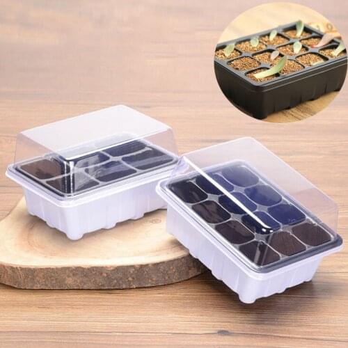 6/12 holes Planting Seed Tray Kit Plant Germination Box with Dome and Base Garden Grow Box Home Garden Nursery Pots