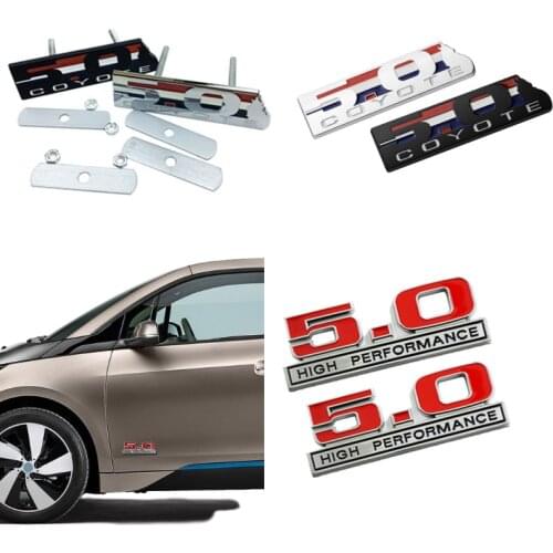 Car Stickers Styling for Ford Shelby Fiesta Escort Escape Focus 5.0 High Performance Coyote Logo Auto Front Grille Emblem Decals