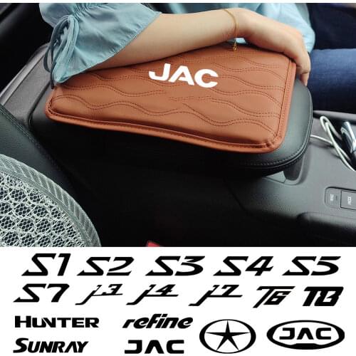 Leather Car Handrest Armrest Box Mats Cover Hand Pillow Pad For JAC Refine Rein Sol J1 J2 J3 J3 Turin J4 J5 J6 J7 car Accessorie