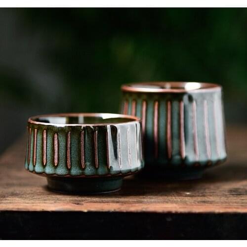 Brother kiln tire iron craft ceramic cups master sample tea cup cup single cup size kung fu tea tea sets, gift boxes