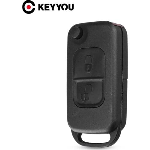 KEYYOU 2 Buttons For Mercedes Benz SLK E113 A C E S W168 W202 W203 Flip Folding Remote Key Shell Fob Case Uncut Blank Blade