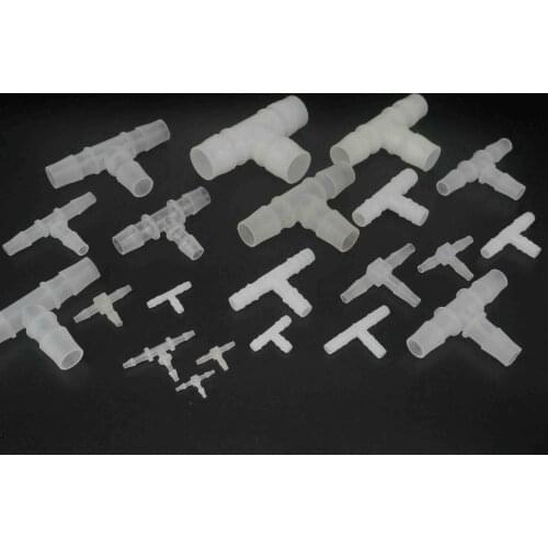 Fit Tube Inner Dia 2mm To 15mm Barbed Tee Reducer Material PP Pipe Plastic Fitting Connectors Aquariums Fish Tank Medical