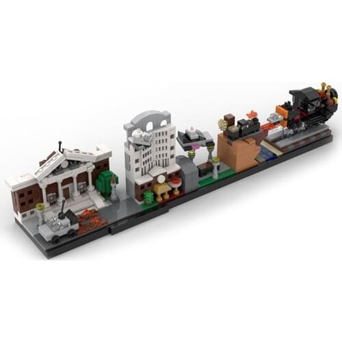 City Street View Back to the Future Architecture MOC-19767 Creative Castle Educational Building Blocks Bricks Toys For Kids Gift