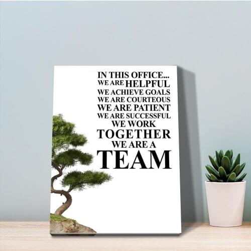 Canvas Unique Motivational Gift for Boss Inspirational Teamwork Quote Wall Art Print Painting Wall Pictures Room Decor Framed