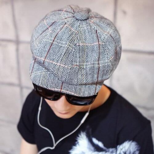 Vintage Mens Cotton Blend Striped Cabbie Newsboy Caps Quality Flat Octagonal Golf Driving Hat Accessories Outdoor Newsboy Cap