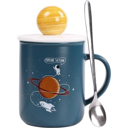 Creative Cute Mug Big Office Coffee Mug Ceramic Mug with Lid Couple Christmas Gift Tazas De Ceramica Creativ Drinkwear DD60MG