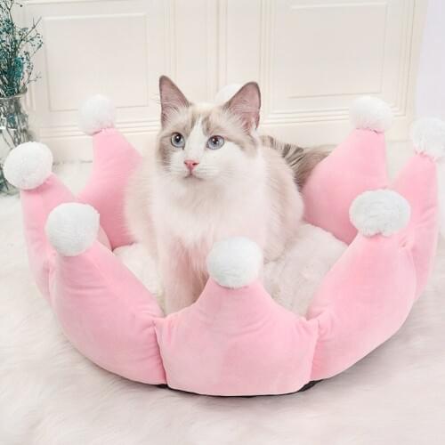 Cats Bed Soft & Comfortable Pet Nest Autumn & Winter Pet Sleeping Nest for Cats and Dogs Universal Cute Warm Non-slip Pet Mat