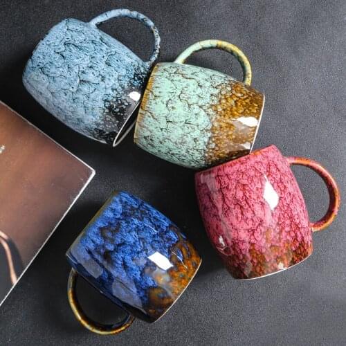 Kiln Baked Mug Water Cup Household Tea Cup Office Ceramics Cup Large Couple Milk Coffee Cup Ceramic Mug Coffee Mugs Cute Cup