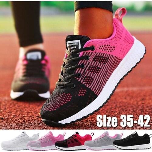 Big Size Summer Breathable Running Shoes Woman Sneakers for Women 2021 Sports Shoes Sport Sneakers Woman Black Red Gym GMB-1712