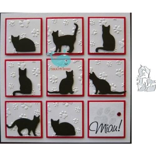 Animal cat Metal Cutting Dies Scrapbooking Stencil for Album Paper DIY Gift Card Decoration Embossing Dies New 2019