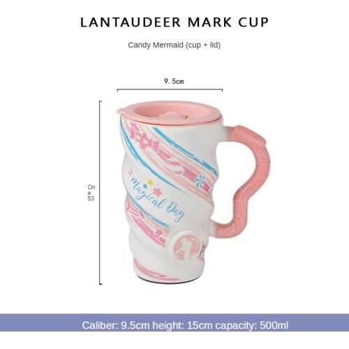 Cute Girl Drinking Glass Womens Office Ceramic Cup Super Cute Cup Creative Young Girl Personalized Mug with Cover Spoon Trend