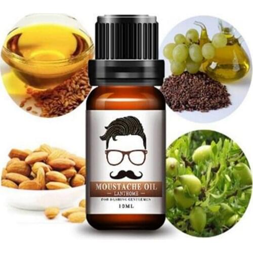 10ml Beard Oil Beard Growth Moustache Cream Kit Leave-In Conditioner for Groomed Beard Growth