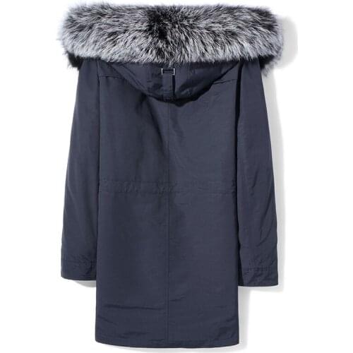 Real Coat Mens Winter Jacket Natural Rabbit Liner Parka Men Fox Fur Collar Warm Jackets Plus Size MG-1216008 Y1624