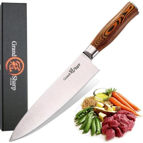 Chef Knife German 1.4116 Stainless Steel High Quality Kitchen Knives Cooking Tools Vegetables Fish Meat Slicing Cleaver Gadgets