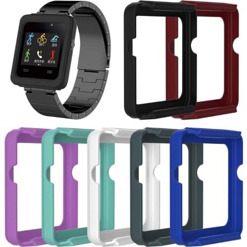 OOTDTY Silicone Protective Case Cover Frame Shell Replacement for Garmin Vivoactive Smart Watch Case Smart Accessories