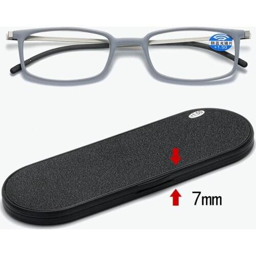 Portable anti blue-ray reading glasses for men ultra-thin glasses case stylish and comfortable ultra light women glasses