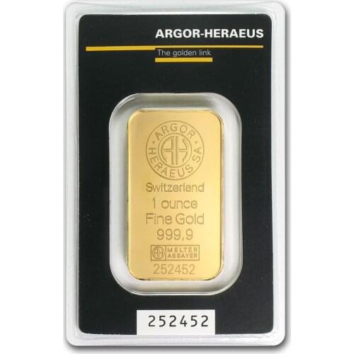 24K Gold Plated Swiss 1 Ounce Argor-Heraeus Gold Bar Commemorative Coin Foreign Currency Gifts Coin Bullion Collection