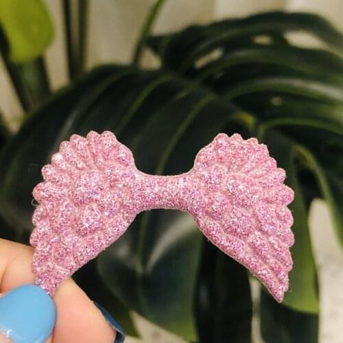 20Pcs 33*50mm Colorful Angel Wing Appliques Single Sided Glitter Powders Fairy Wing Patches DIY Headwear Bowknot Bow Tie Decor