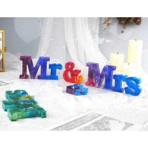 Resin Alphabet Mrs. Silicone Molds DIY Craft Tools Mr. Letter Cabochons Handmade Jewelry Accessories Charms Mold