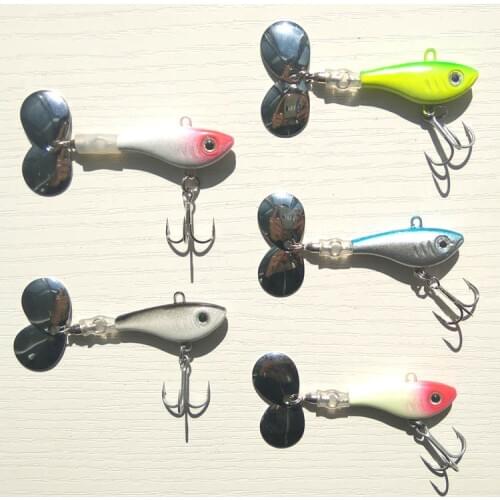 5pcs 17g/24g Sea Bass Blade Lure Fishing spinner Metal fishing lure metal jig metal VIB fishing spoon