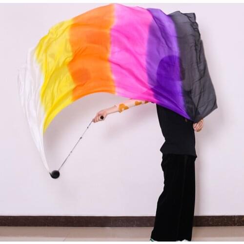 Silk Veil POI Silk Veil POI Chain Ball Women Belly Dance 100% Silk POI Streamer Stage Props Thrown Ball Professional Customized