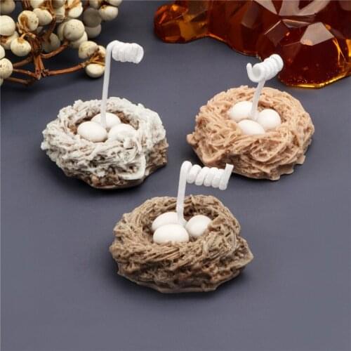 The Second Generation Birds Nest Silicon Candle Mold Home 3 Eggs Scented Ornaments Aroma Branch Plaster 3D Stereo DIY Handmade