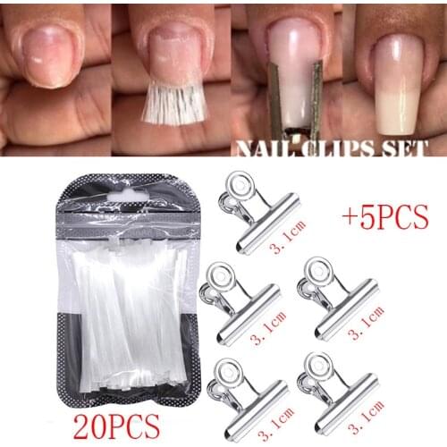 Fiberglass Nail Forms Nail Pinching Clips for UV Gel Building DIY Nails Acrylic Extension Tips Manicure Tool Nail Accessories